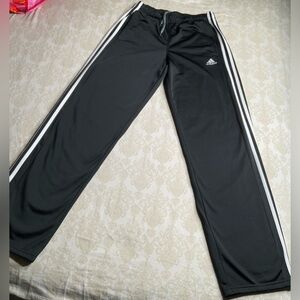 Adidas Men’s Small Classic Black Track Pants with White Stripes